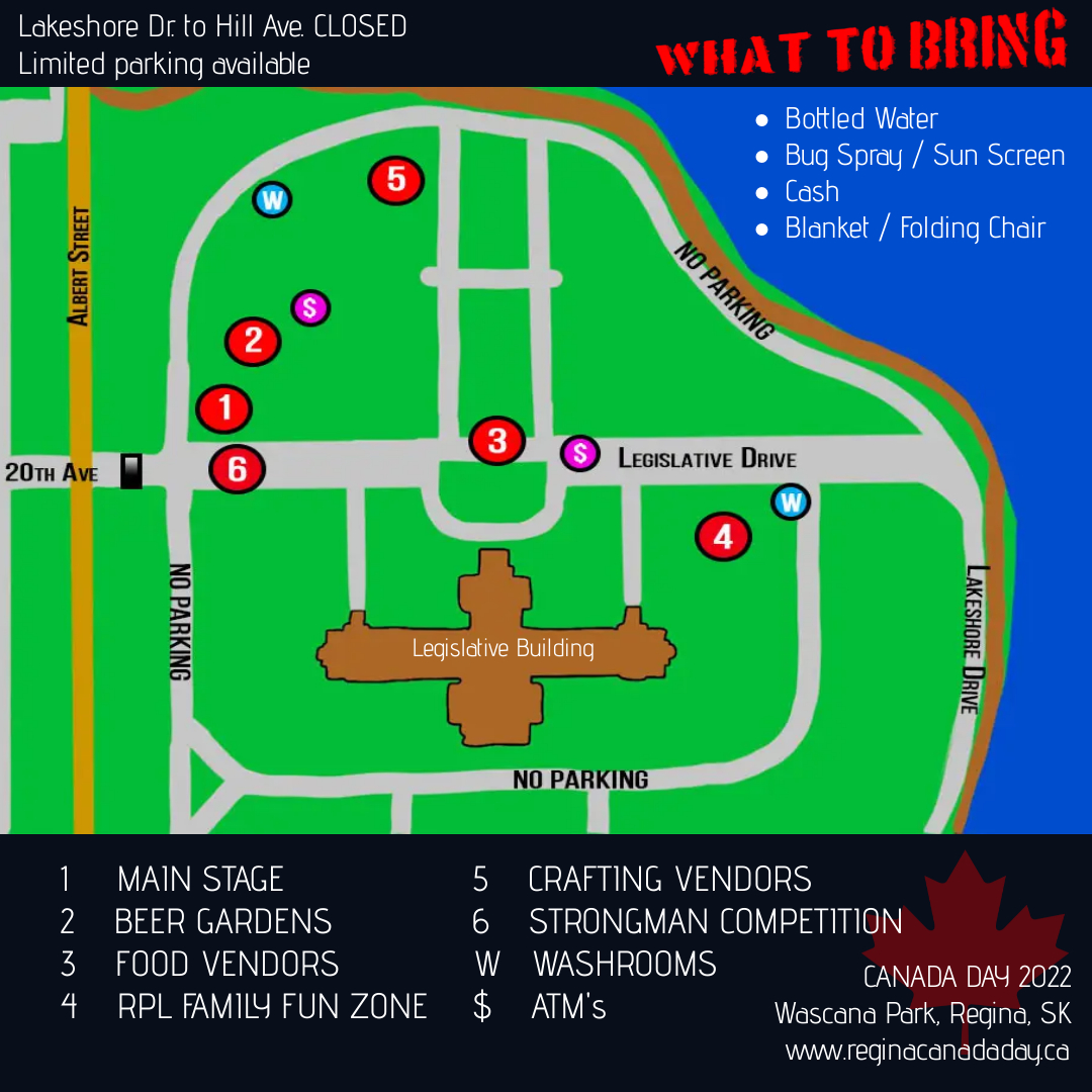 Regina Canada Day - Events Map
